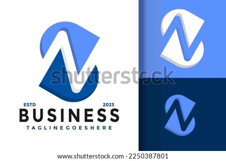 Letter N or S Negative Space Logo Logos Design Element Stock Vector Illustration Template Imagine de stoc © 