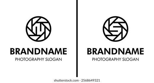 Letter N and S Shutter Photography Logo, for brand related to camera, lens, and aperture