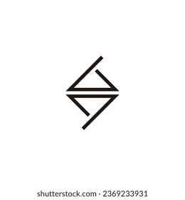 Letter N or S, square elegant geometric symbol simple logo vector