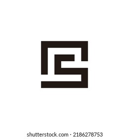 Letter N and S, square geometric symbol simple logo vector