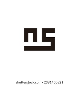 Letter n S square geometric symbol simple logo vector