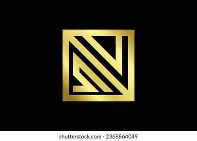 Diseño de logotipo vectorial de moda de la letra N S