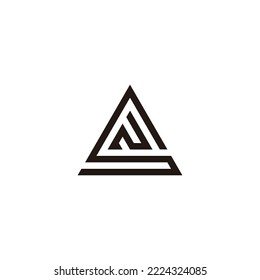 Letter N in S triangle geometric symbol simple logo vector