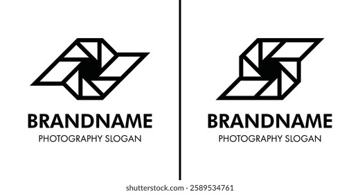 Letter N S Z Camera Lens Logo, for photographers, media companies, or creative professionals