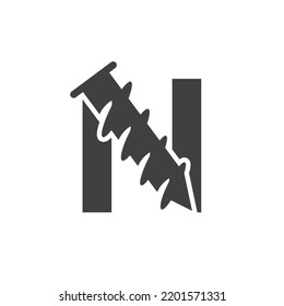 Letter N Screw Logo Template For Construction Ironmonger  Symbol Design