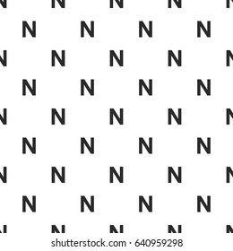 Letter N seamless pattern, isolated on white background. Vector illustration, easy to edit.