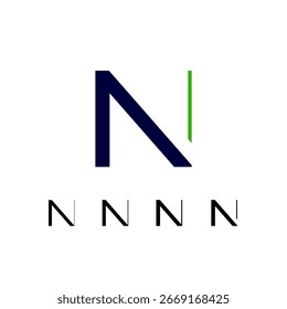Letra N, conjunto de quatro diferentes design abstrato logotipo, ilustração vetorial 10EPS