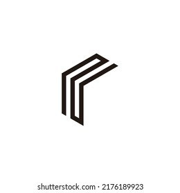 Letter N shaped r, line geometric symbol simple logo vector