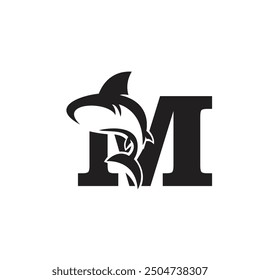 Letter N Shark Logo icon vector.