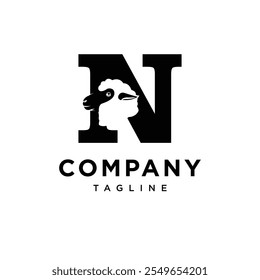 Letter N Sheep Logo Icon Vector