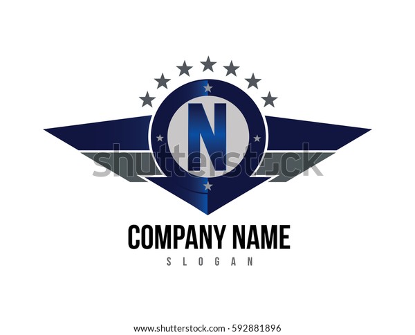 Letter N Shield Logo Stock Vector (Royalty Free) 592881896