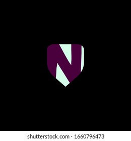 letter n Shield logo design