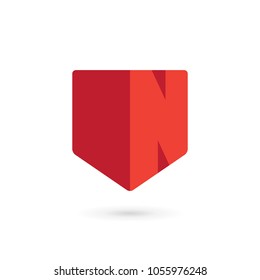 Letter N shield logo icon design template elements