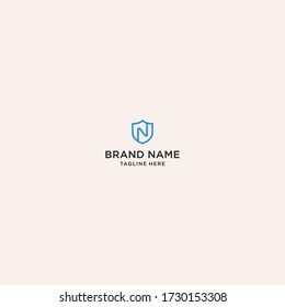 Letter N Shield logo template design in Vector illustration 