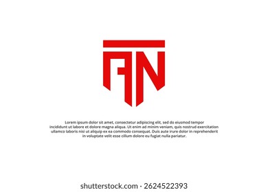 letter a n or n a shield minimal logo