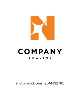Letter N Shine Logo Icon Vector