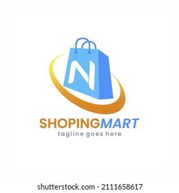 Letter N Shop Bag Logo Design