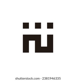 Letra N tienda, símbolo geométrico cuadrado simple vector logo