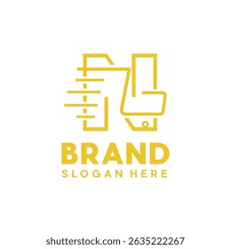 Letter N shopping cart line simple logo design, logo for your company