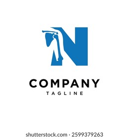 Letter N Shoulder Surgery Logo Icon Vector