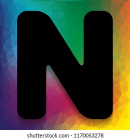 Letter N sign design template element. Vector. Flat style black icon on white.