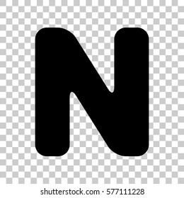 Letter N sign design template element. Black icon on transparent