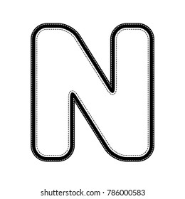 Letter N sign design template element. Vector. Flat style black icon on white.