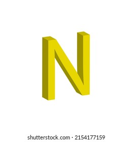 LETTER N SIMPLE CLIP ART VECTOR ILLUSTRATION