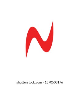 letter n simple curves design logo vector