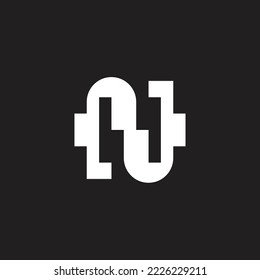 letter n simple geometric digital design logo vector 