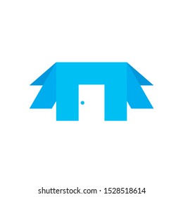 letter n simple geometric door logo vector