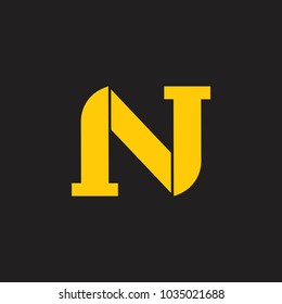 letter n simple geometric logo vector