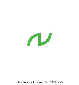 
letter N simple leaf vector logo symbol