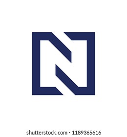 letter n simple linked geometric logo vector