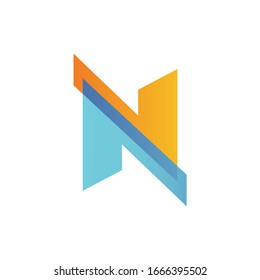 Letra n diseño de logotipo simple