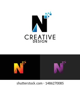 Letter N simple logo icon design vector