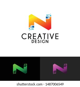 Letter N simple logo icon design vector