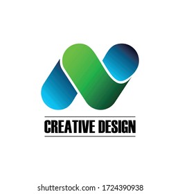 Letra N diseño de icono de logotipo simple vectorial