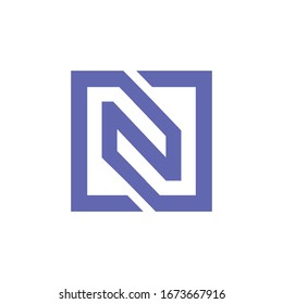 Letter N simple logo rectangle design symbol template