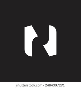 Letter N Slice Einfache geometrische Logo-Vektorgrafik 