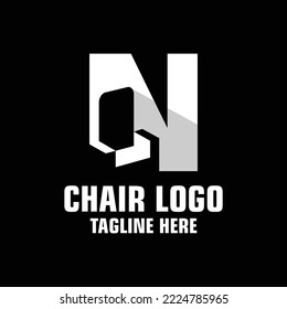 Inspiración de la plantilla de diseño de logotipo de la carta N Sofa, Ilustración vectorial.