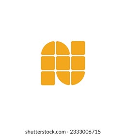 Letter N Solar panel logo design