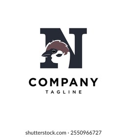 Letter N Sparrow Logo Icon Vector