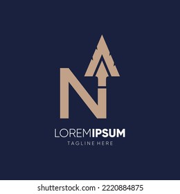 Letter N Spear Logo Design Vector Icon Graphic Emblem Illustration