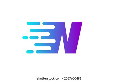 Letter N Speed Line Logo Concept. Fast Motion Icon Vector Illustration