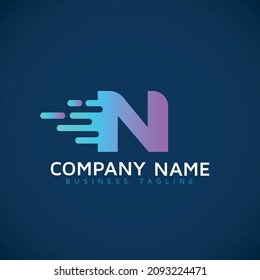 Letter N Speed motion fast Logo Design initial letter n icon Element
