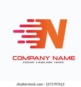 letter N speed motion logo design. logo design concept