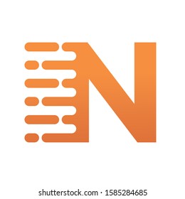 Letter N Speed Motion Logo Design Template