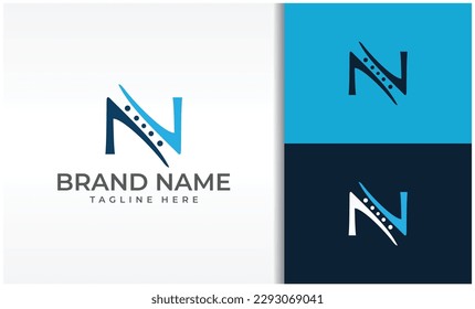 letter N spine logo vector design