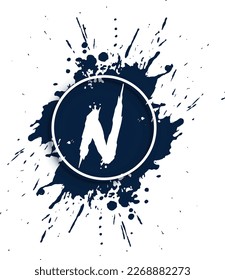 Letter N with splash effect